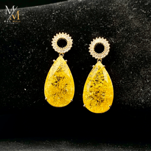 Elegant Crystal Teardrop, Crushed Earrings